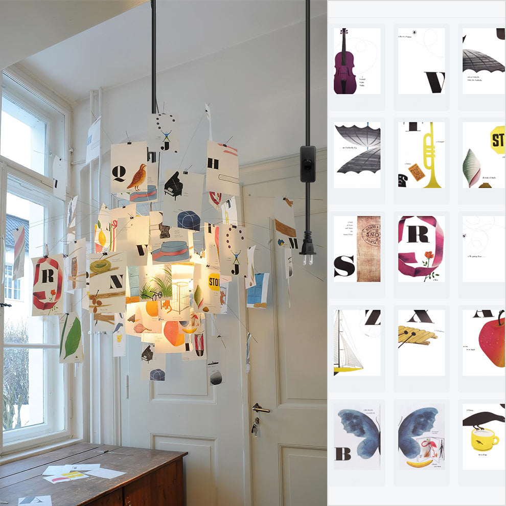 Élise Paper Art Plug-In Hanging Chandelier