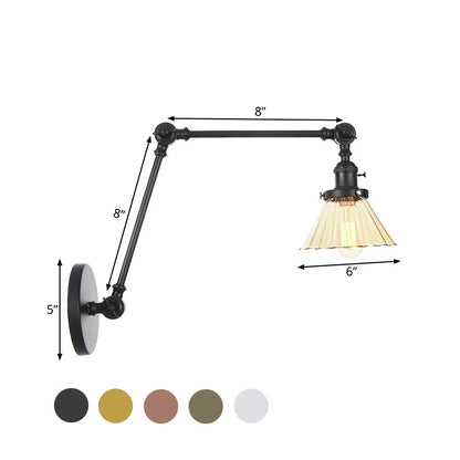 Nova Industrial Cone Glass Wall Sconce
