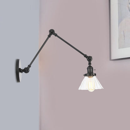 Nova Industrial Cone Glass Wall Sconce