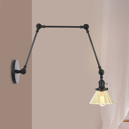 Nova Industrial Cone Glass Wall Sconce