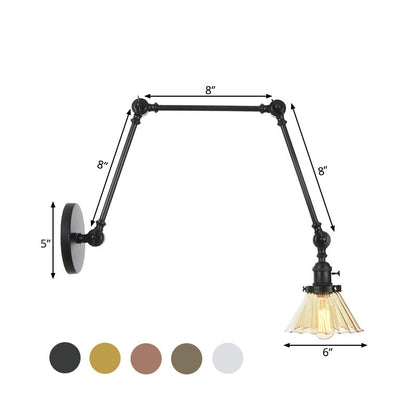 Nova Industrial Cone Glass Wall Sconce