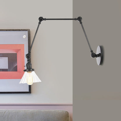 Nova Industrial Cone Glass Wall Sconce
