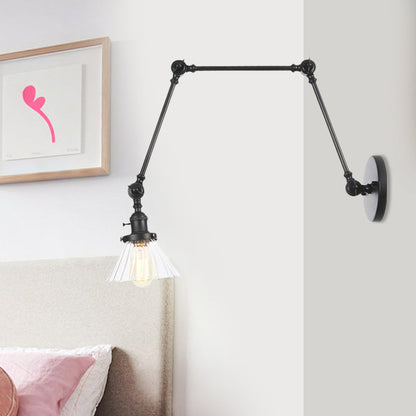 Nova Industrial Cone Glass Wall Sconce