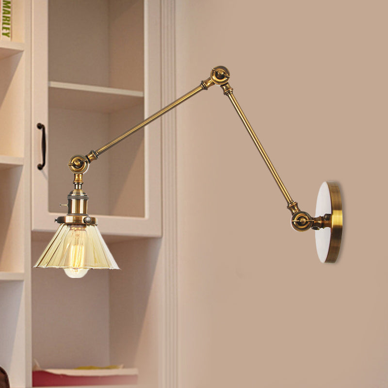 Nova Industrial Cone Glass Wall Sconce