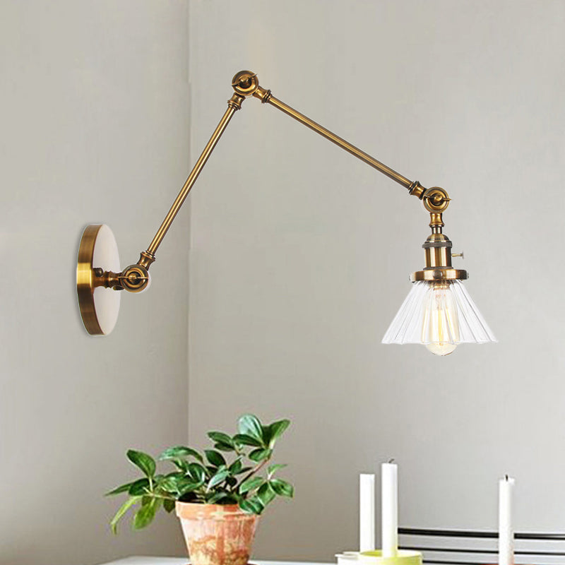 Nova Industrial Cone Glass Wall Sconce