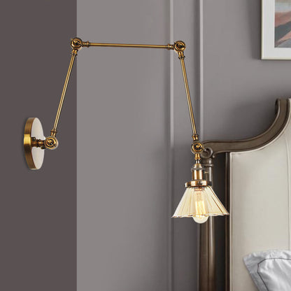 Nova Industrial Cone Glass Wall Sconce
