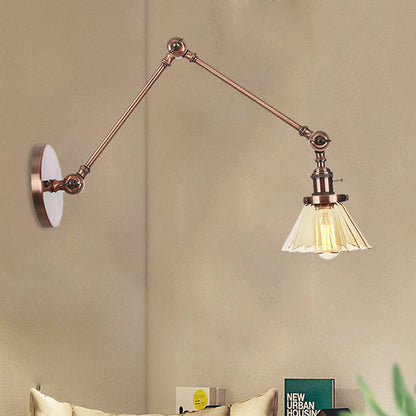 Nova Industrial Cone Glass Wall Sconce