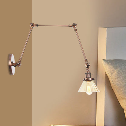Nova Industrial Cone Glass Wall Sconce