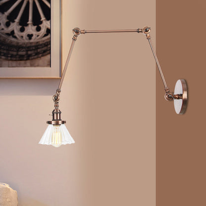 Nova Industrial Cone Glass Wall Sconce