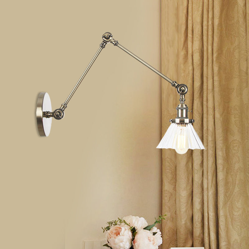 Nova Industrial Cone Glass Wall Sconce