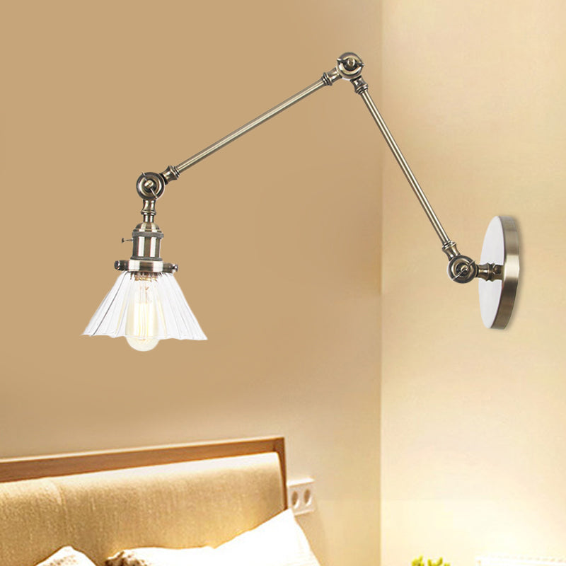 Nova Industrial Cone Glass Wall Sconce