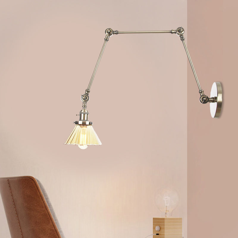 Nova Industrial Cone Glass Wall Sconce
