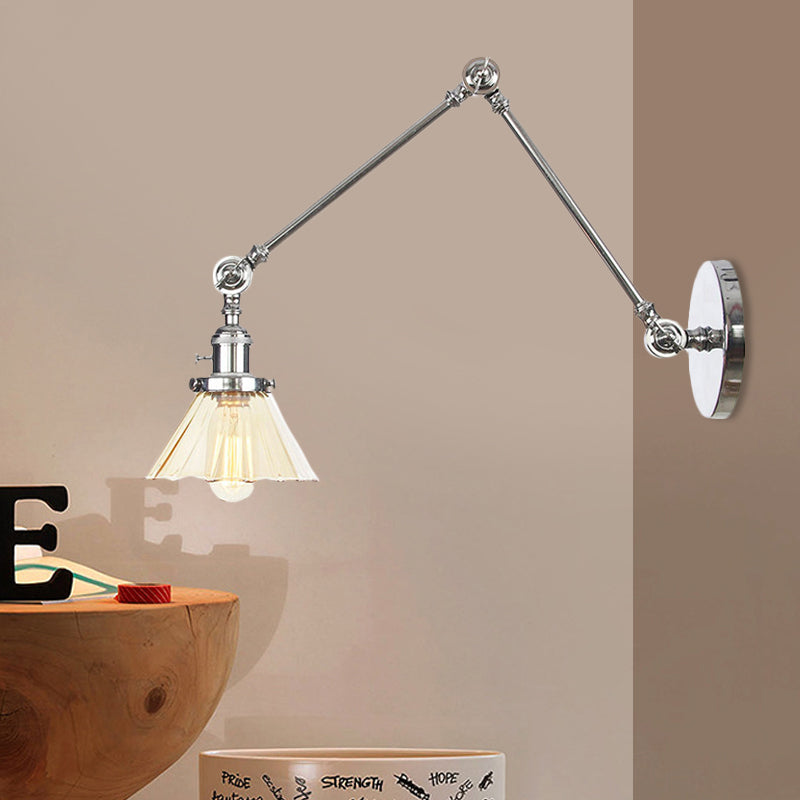 Nova Industrial Cone Glass Wall Sconce