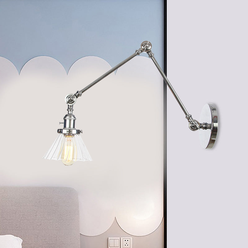 Nova Industrial Cone Glass Wall Sconce