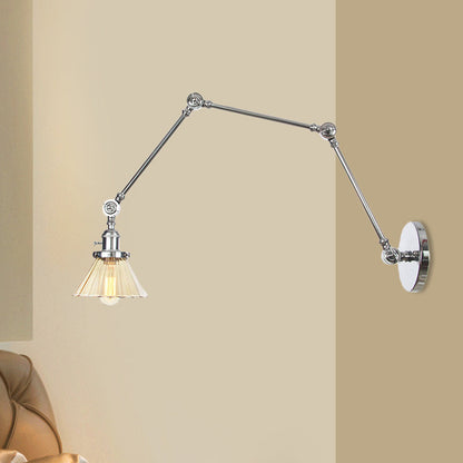Nova Industrial Cone Glass Wall Sconce
