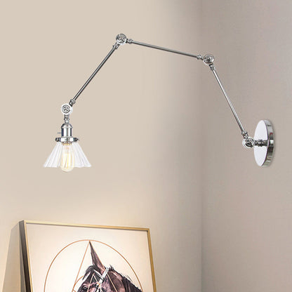 Nova Industrial Cone Glass Wall Sconce
