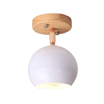 Plafonnier semi-encastré Léa Modern Ball avec pavillon en bois