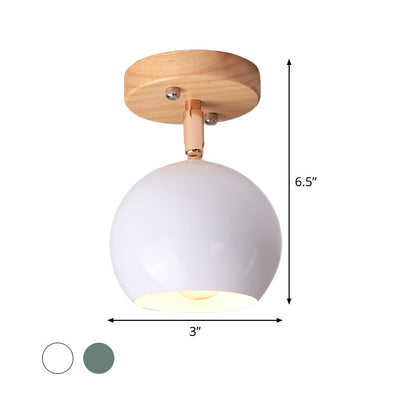 Plafonnier semi-encastré Léa Modern Ball avec pavillon en bois
