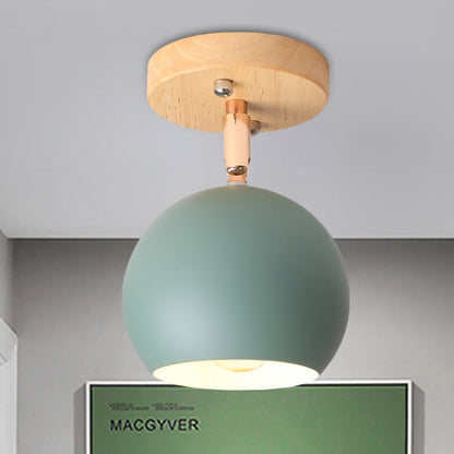 Plafonnier semi-encastré Léa Modern Ball avec pavillon en bois
