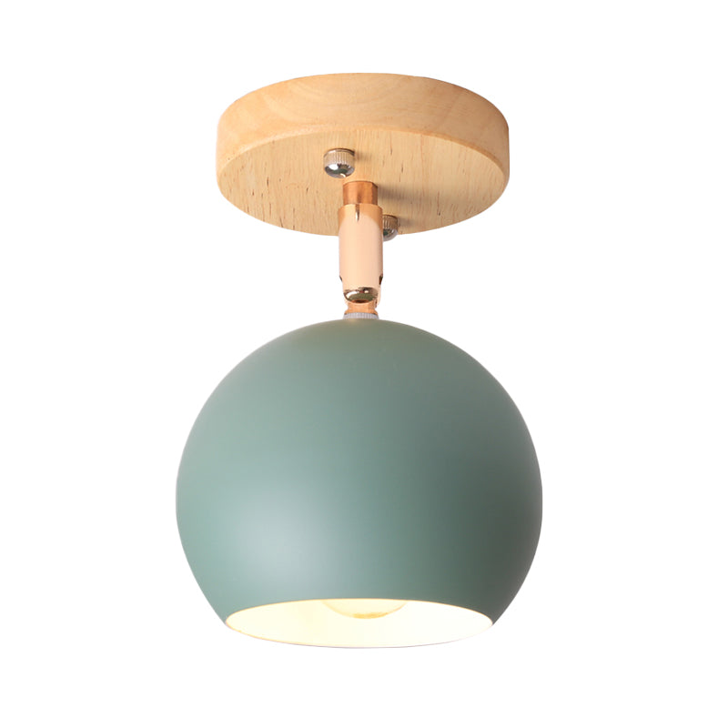 Plafonnier semi-encastré Léa Modern Ball avec pavillon en bois