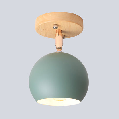 Plafonnier semi-encastré Léa Modern Ball avec pavillon en bois