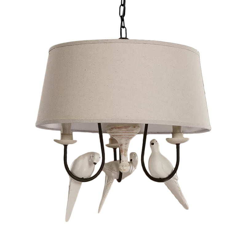 Suspension Chloé beige en tissu motif tambour et oiseaux