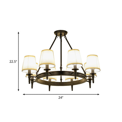 Lustre suspendu en tissu Isabelle Black Wagon Wheel