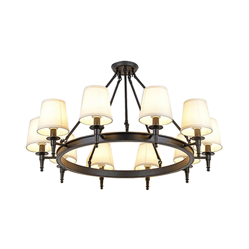 Lustre suspendu en tissu Isabelle Black Wagon Wheel