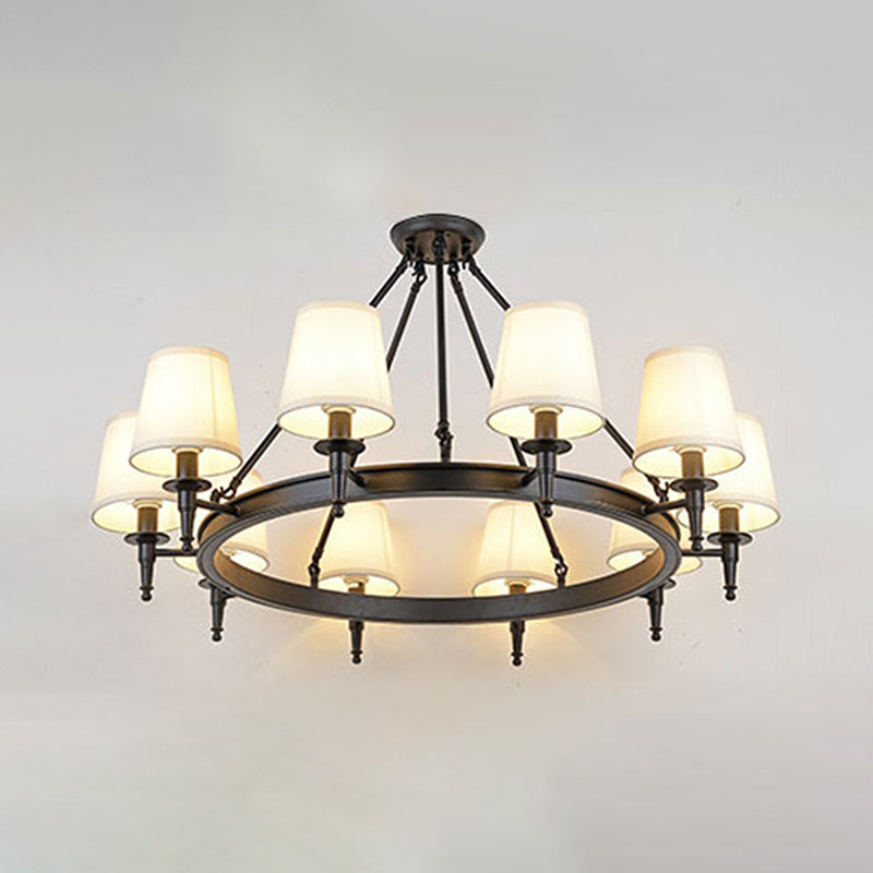 Lustre suspendu en tissu Isabelle Black Wagon Wheel