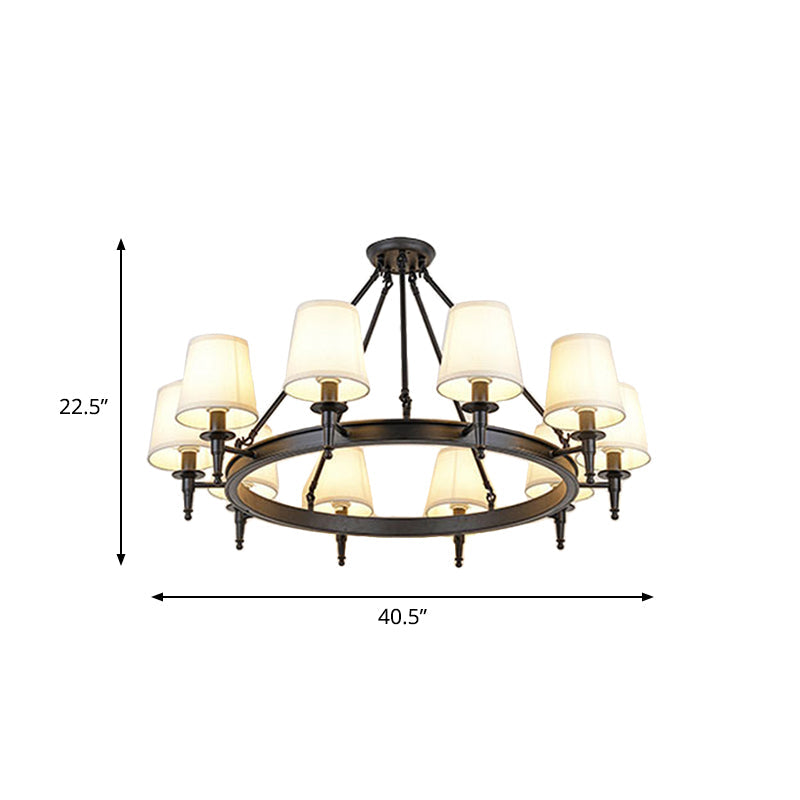 Lustre suspendu en tissu Isabelle Black Wagon Wheel