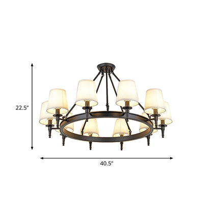 Lustre suspendu en tissu Isabelle Black Wagon Wheel