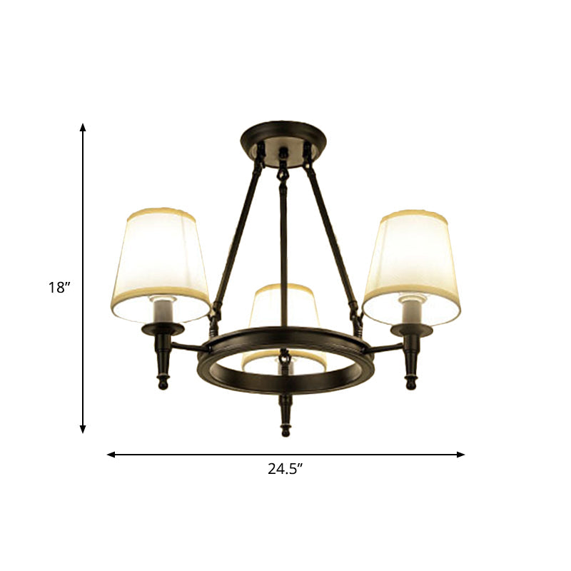 Lustre suspendu en tissu Isabelle Black Wagon Wheel