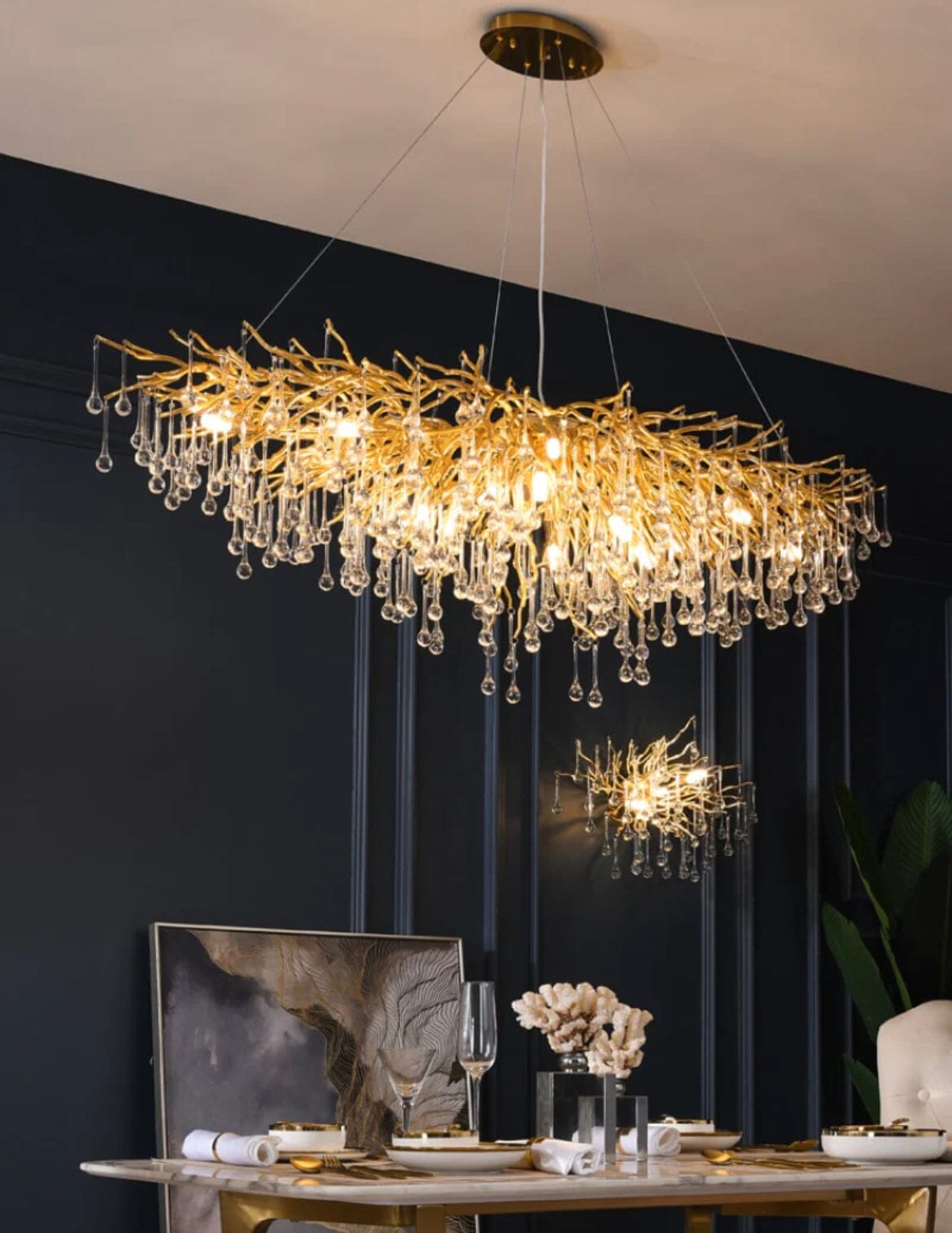 Lustre de luxe en cristal Noémie Waterdrop