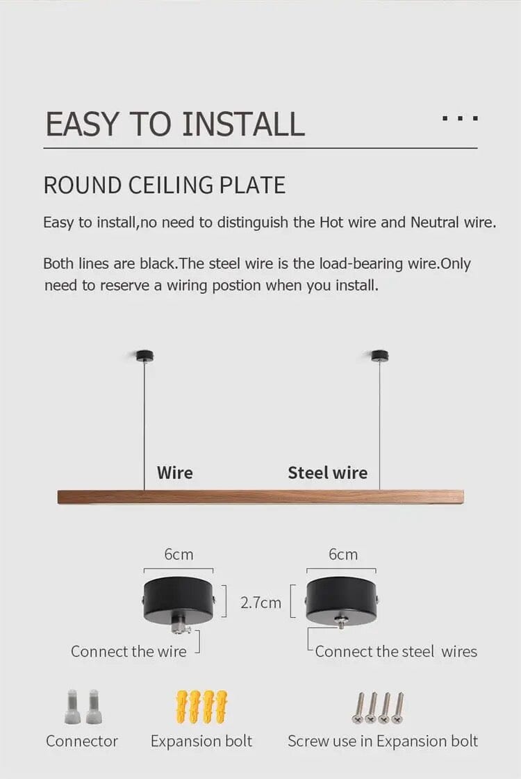 Amélie Oak & Walnut Linear Chandelier