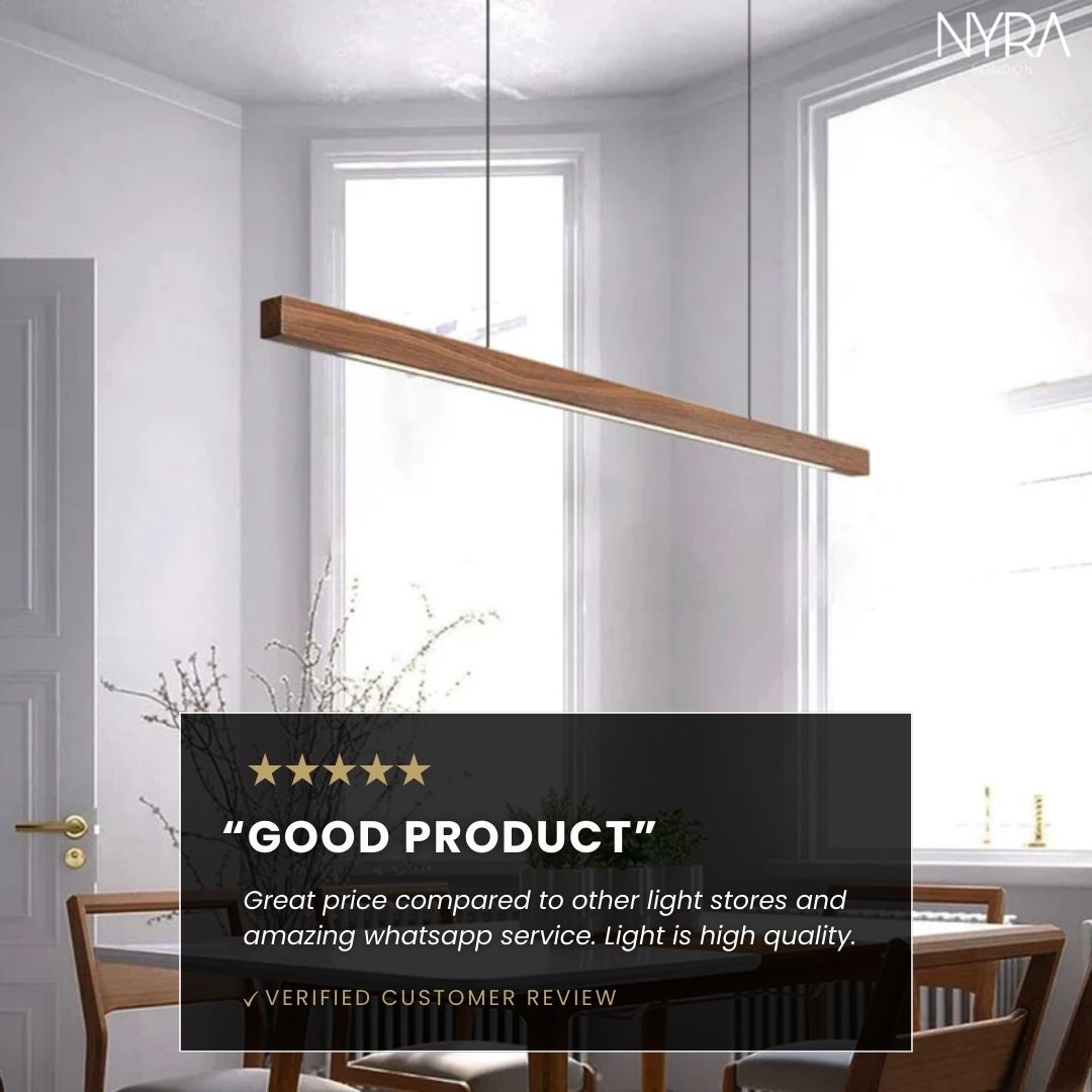 Amélie Oak & Walnut Linear Chandelier