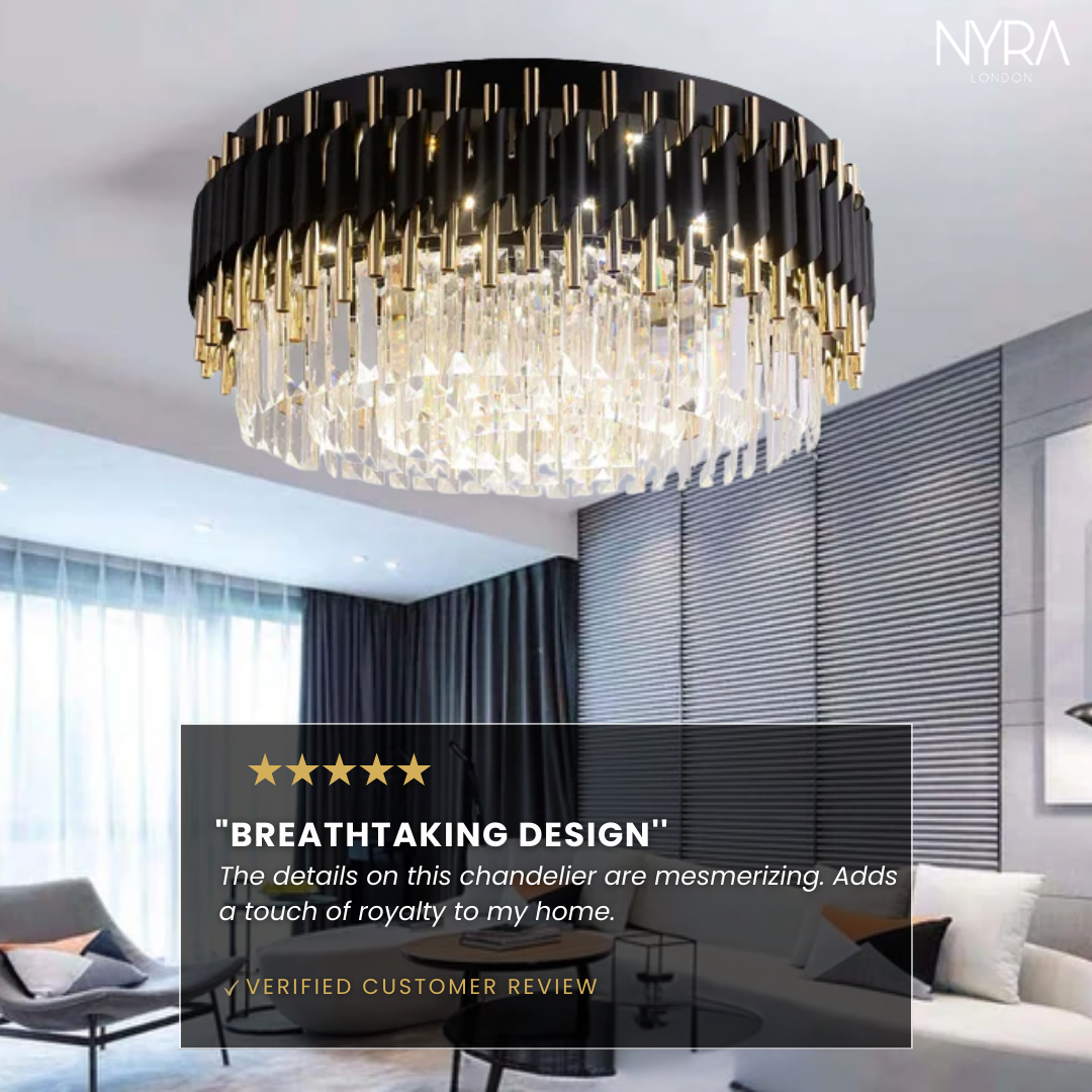Amélie Luxury Crystal Black Chandelier