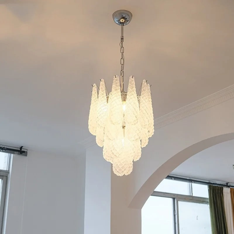 Lustre Thérèse voilé givré chutes de neige