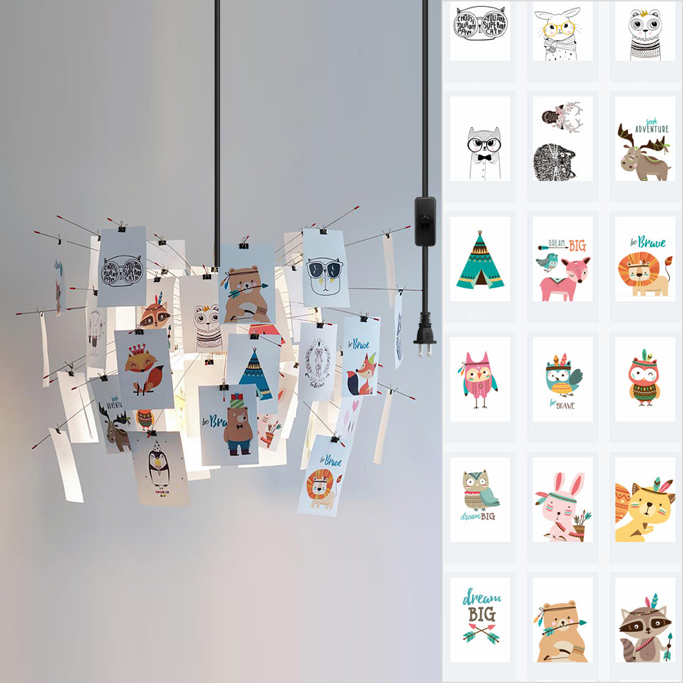 Élise Paper Art Plug-In Hanging Chandelier