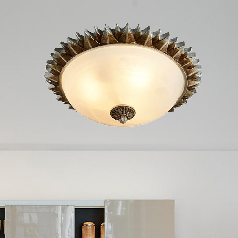 Plafonnier Geneviève Vintage Sunburst en verre opale
