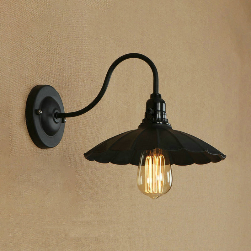Sienna Scalloped Gooseneck Wall Sconce