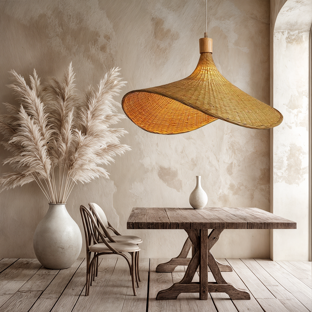 Amélie Woven Bamboo Pendant Light