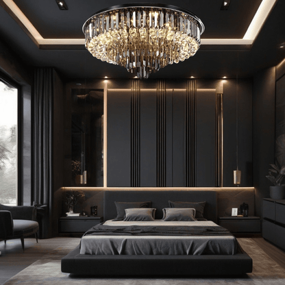 Madeleine Meridian Black Crystal Chandelier