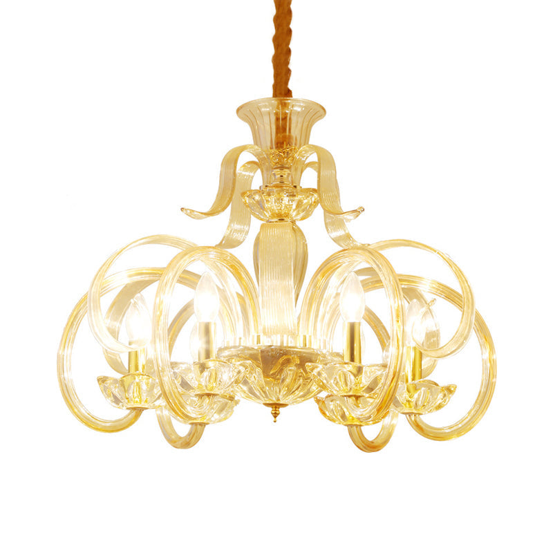Pendentif de lustre en verre ambré Madeleine