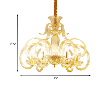 Pendentif de lustre en verre ambré Madeleine