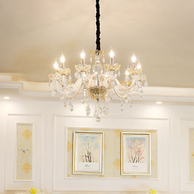 Lustre pendentif Colette White Crystal Candlestick