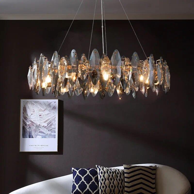 Lustre Elodie Crystal Leaf Nordic de luxe