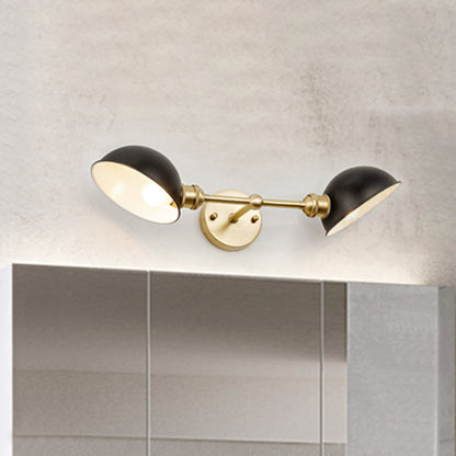 Applique murale vintage Madeleine à double dôme pour salle de bain