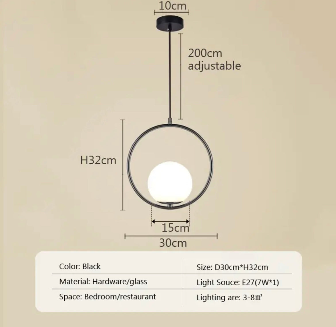Isabelle Spherical Opal Pendant Light
