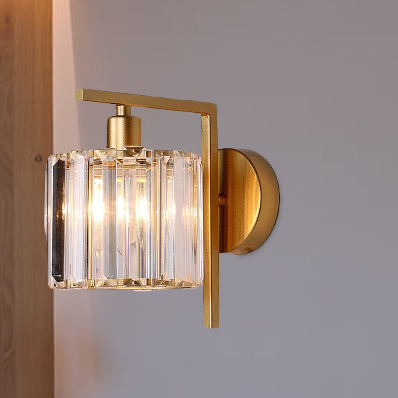 Applique murale colonne moderne en cristal Juliette – Dorée, 12,7 à 22,86 cm
