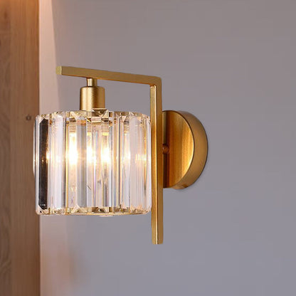Applique murale colonne moderne en cristal Juliette – Dorée, 12,7 à 22,86 cm
